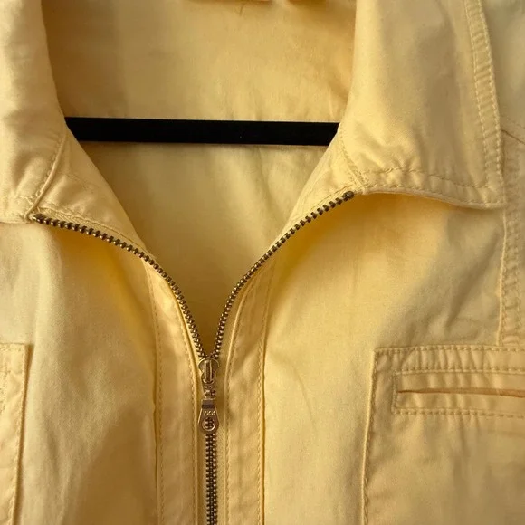 Chico's Size 3 XL Yellow 3/4 Sleeve lightweight unlined Full Zip Pockets - Picture 8 of 9